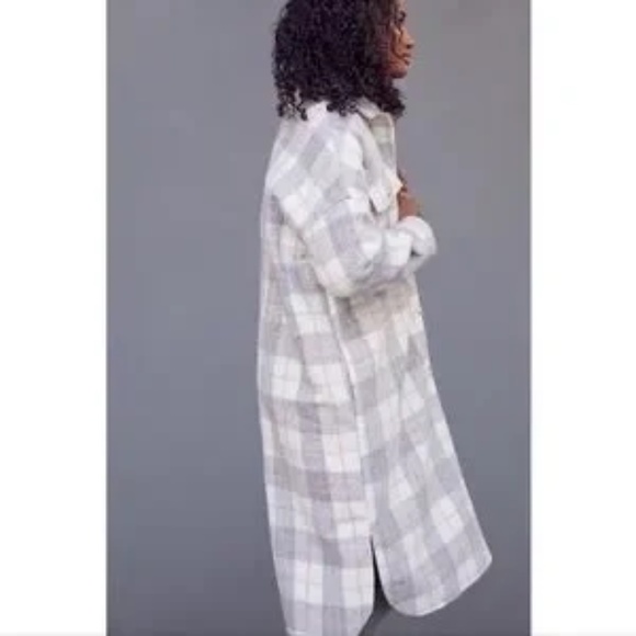 IF BY SEA Anthropolgie Bobbie Plaid Shacket - Picture 4 of 12